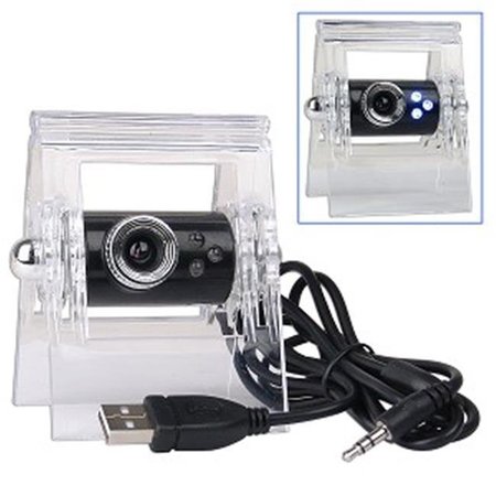 DIGITAL DELIGHTS USB 2.0 Smart Webcam with 3 LEDs Built-in Microphone and Laptop LCD Clip-On in Black DI893972